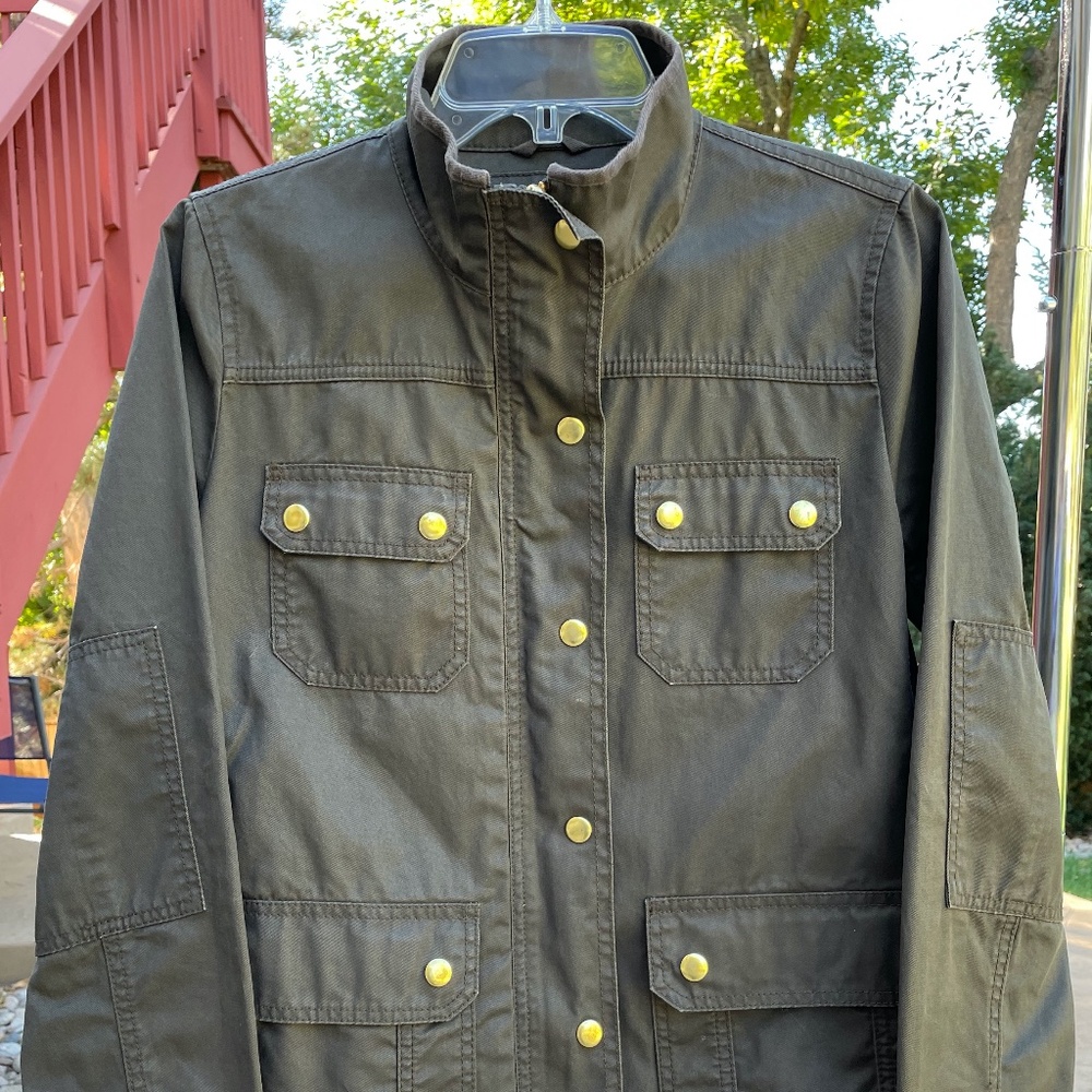 J Crew Waxed Cotton Jacket Downtown Field Jacket Size Small
